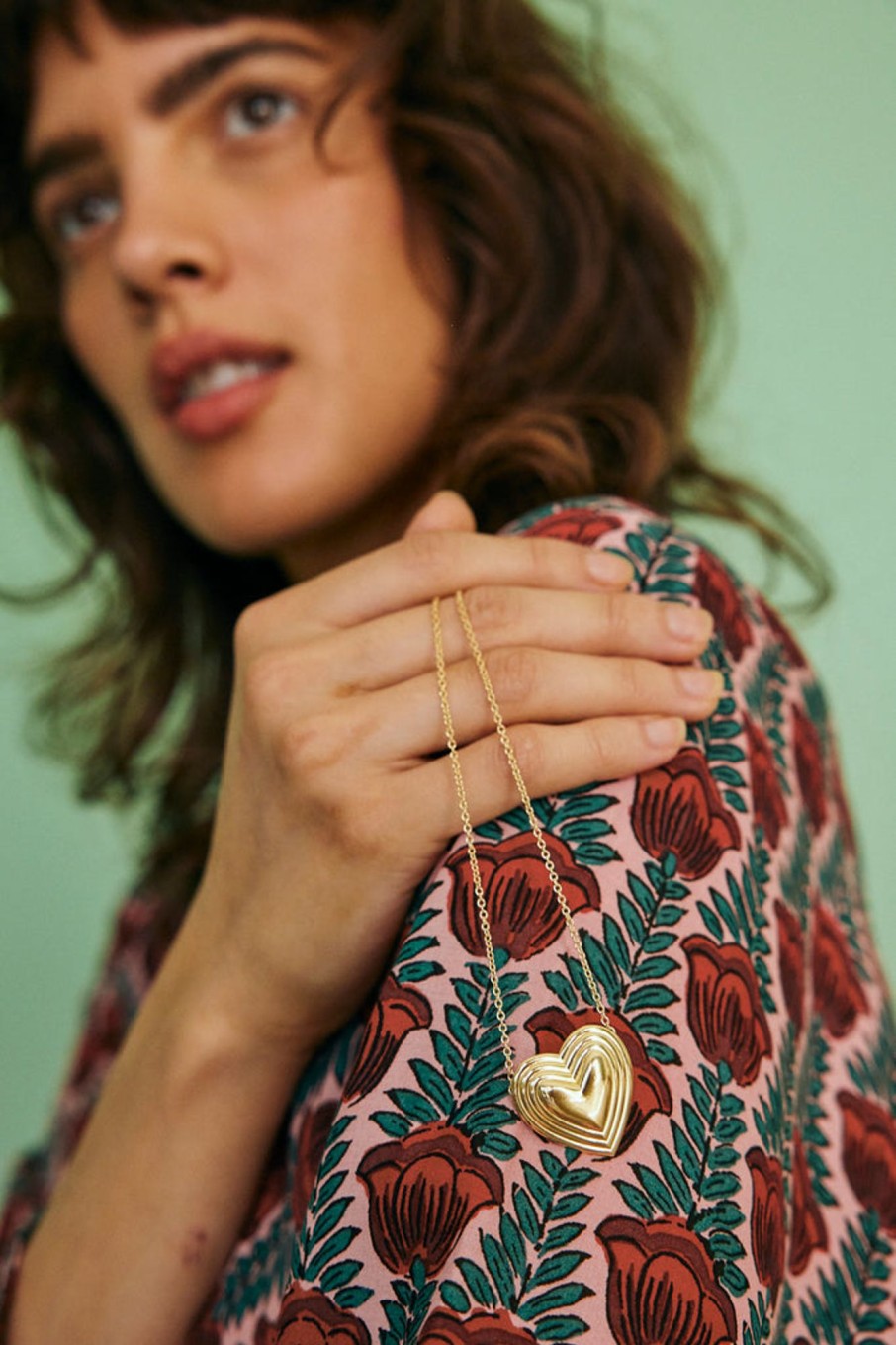 Accessories Natalie Martin Collection | Single Grooved Heart Necklace