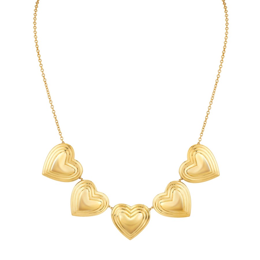 Accessories Natalie Martin Collection | Five Point Grooved Heart Necklace